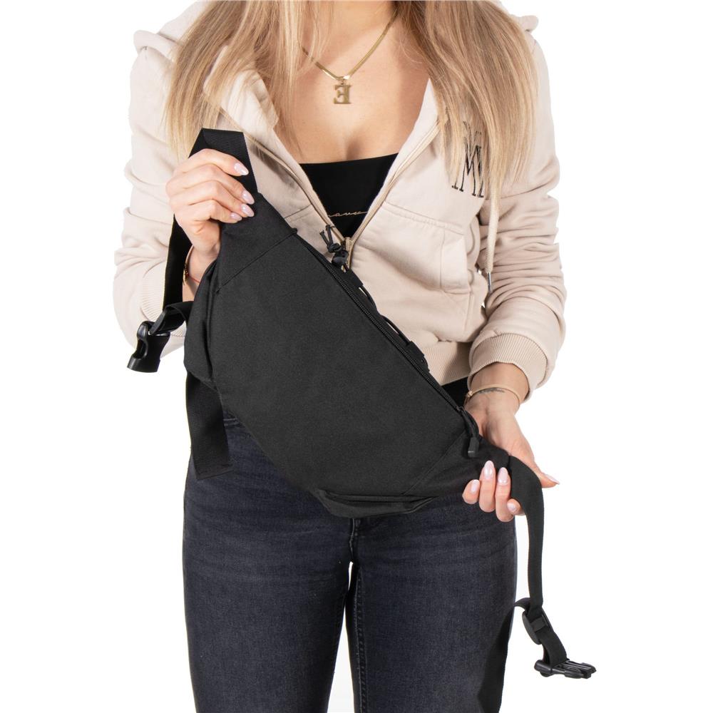 Borseta incapatoare pentru umar sau brau, impermeabila, unisex, 37x19cm, negru