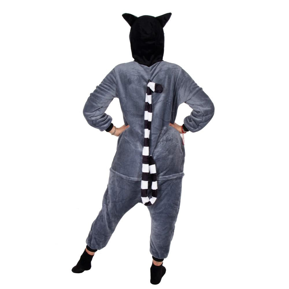 Pijama tip salopeta pentru adulti, model Lemur, marime M