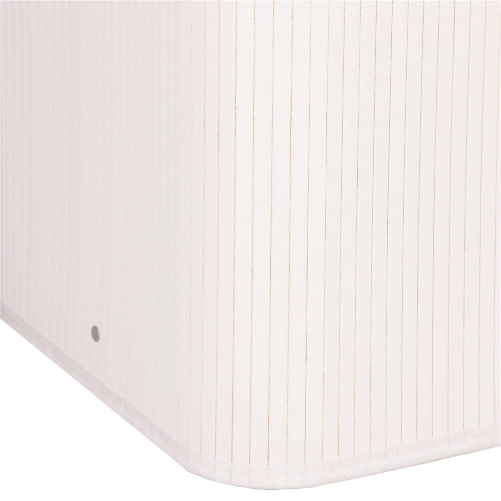 Cos de rufe din bambus cu capac, 2 compartimente, sac detasabil, volum 100L, 54x35x60cm, alb - 17