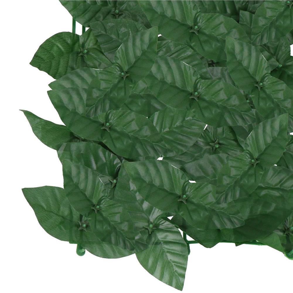 Panou paravan cu frunze artificiale pentru gard sau balcon, 100x300cm, verde inchis