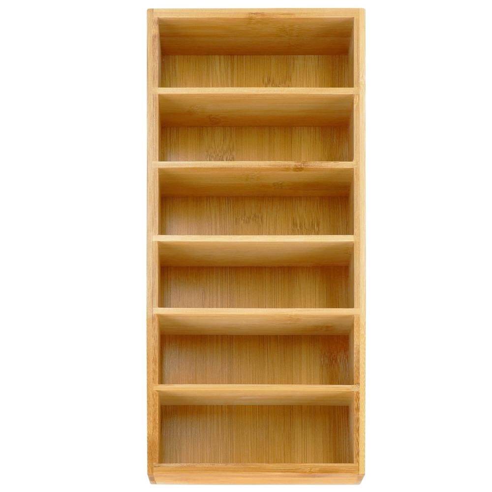 Organizator de bucatarie pentru plicuri de condimente, din bambus, 35x15x7cm, natur