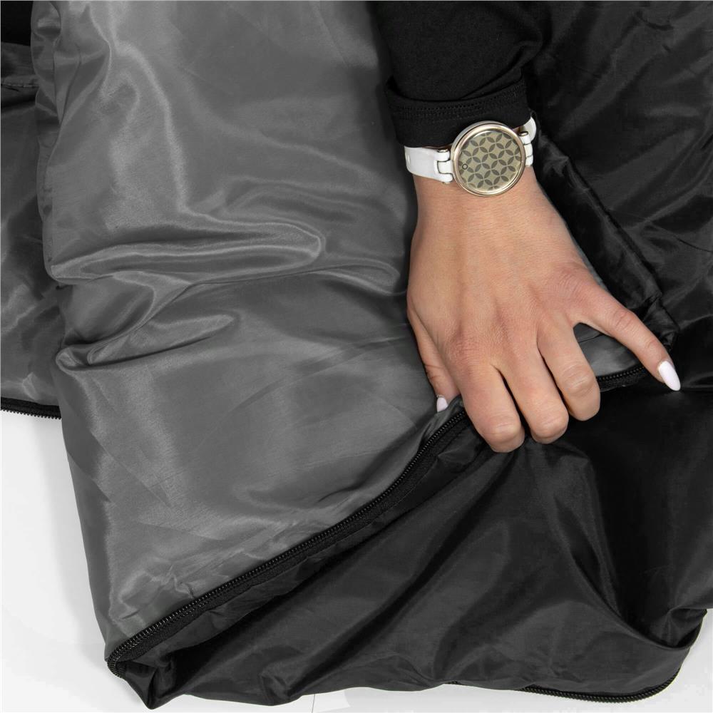 Sac de dormit tip mumie, cu geanta de transport, 210x73cm, 8-20grade, culoare negru