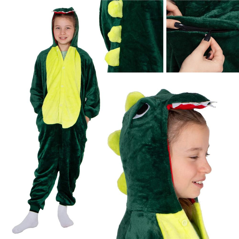 Pijama tip salopeta pentru copii, model Dragon, marime 110-120cm
