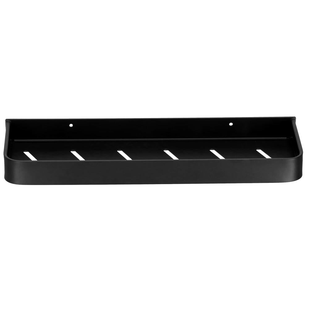 Raft de baie cu 2 sisteme instalare pe perete, aluminiu, 40x12x4cm, negru