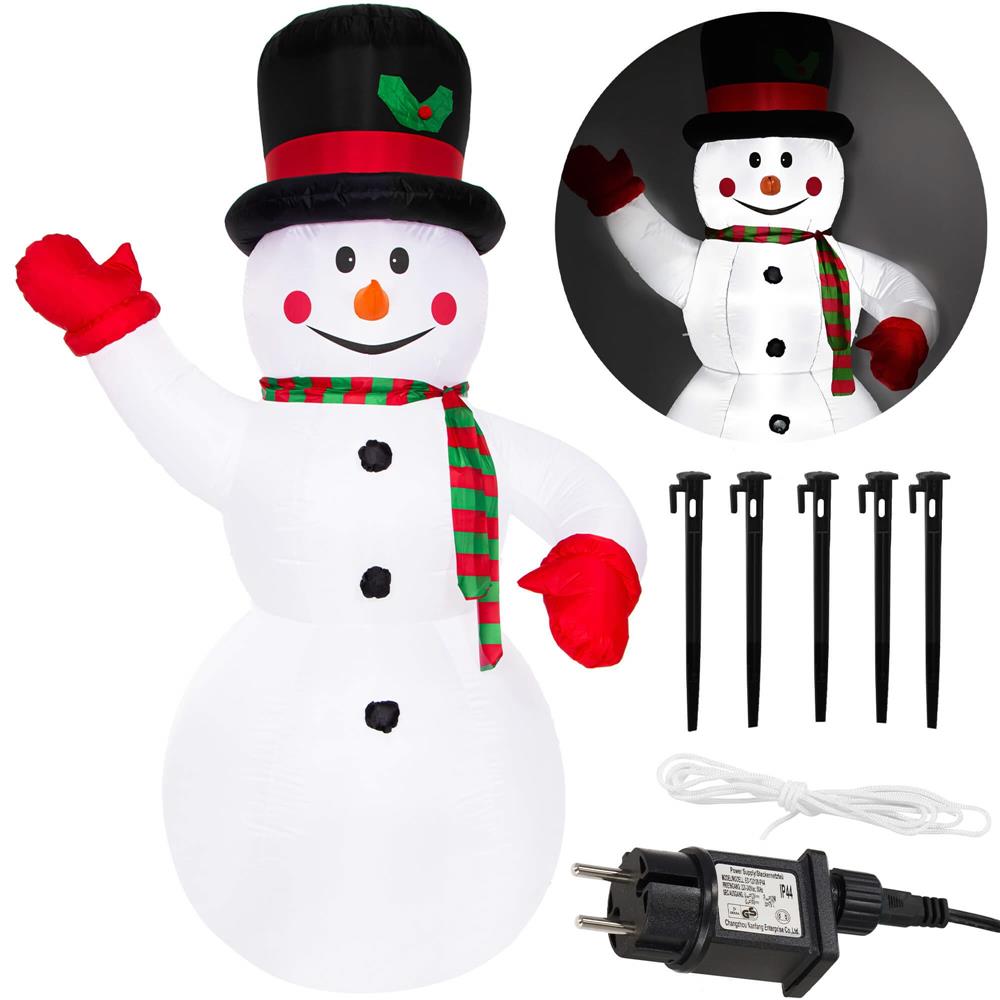 Figurina Craciun Om de Zapada, gonflabila, cu iluminare LED, umflare automata, 240cm