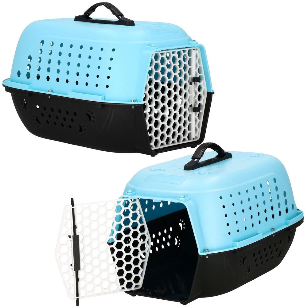 Cusca transport animale, 48x33x28 cm, maxim 7kg, negru albastru