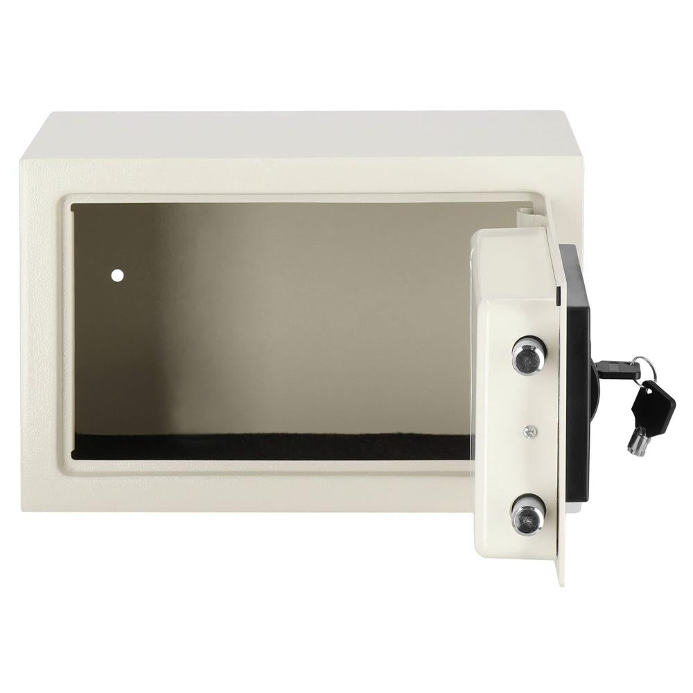Seif electronic standard cu cifru si cheie, 200x300x200 mm, Otel, Bej