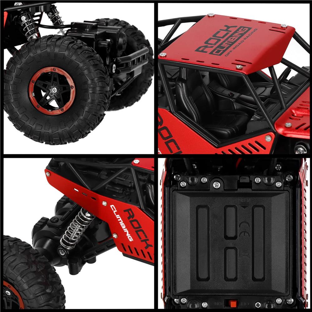 Masina Monster Truck Off-Road, 4x4, telecomanda, 26x14x17cm, rosu si negru