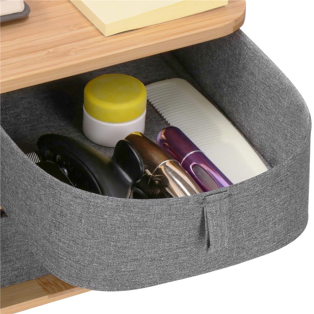 Cutie organizare din bambus, cu 3 sertare detasabile, 16x36x23cm, maro