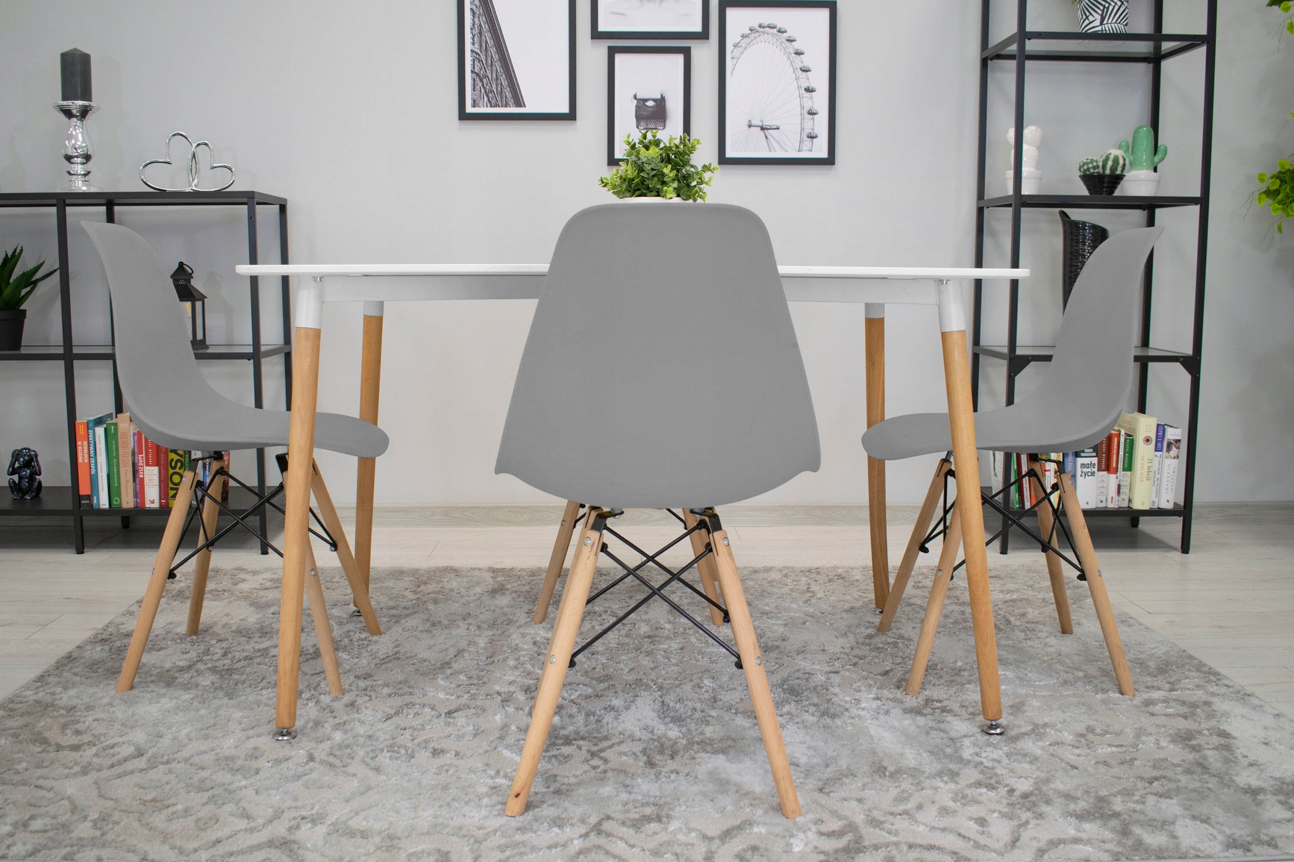 Scaun dining Scandinav pentru bucatarie, 38x42x82cm, gri