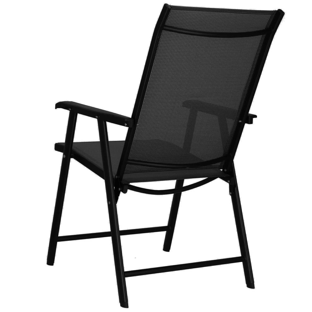 Scaun de gradina metalic, pliabil, 95x57x66cm, maxim 150kg, negru