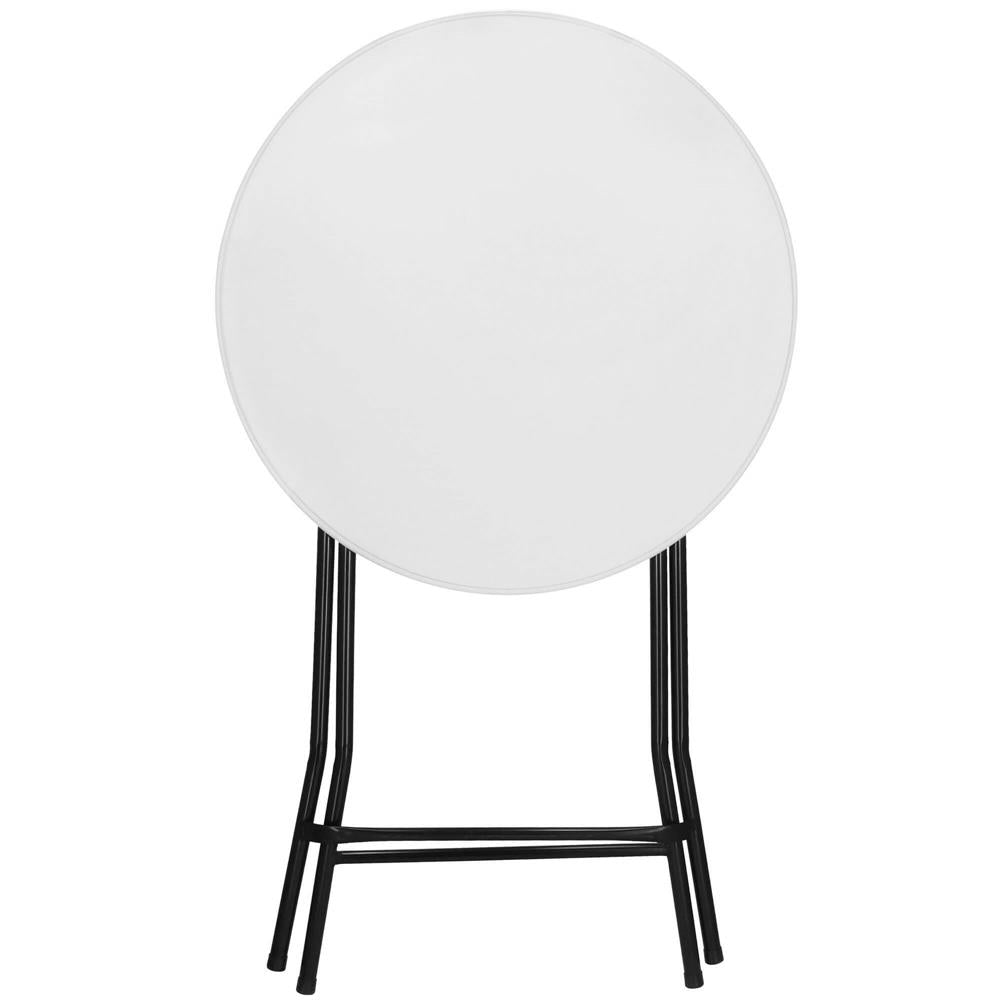 Masa catering profesionala pentru evenimente, inalta, cu picioare metal pliabile, rotunda, d 80 cm, h 110 cm, alb - 17