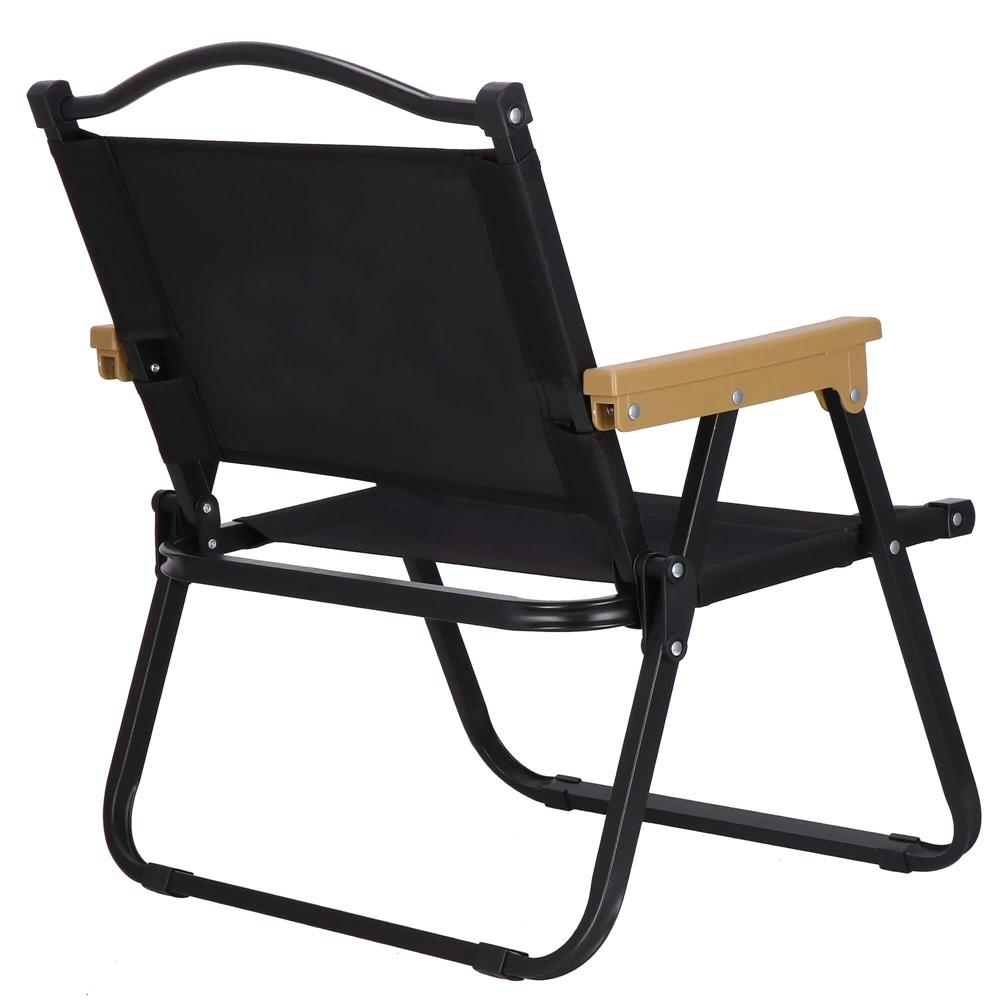 Scaun metalic plabil pentru gradina, camping sau plaja, 50x53x61cm, negru