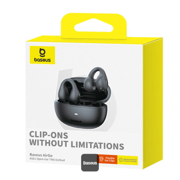 CASTI Baseus AirGo AS01 Open-Ear TWS, pt smartphone, wireless, bluetooth 5.3, microfon pe casca, 25 ore durata baterie, negru "A00069101113-00" (timbru verde 0.18 lei) - 6932172655396