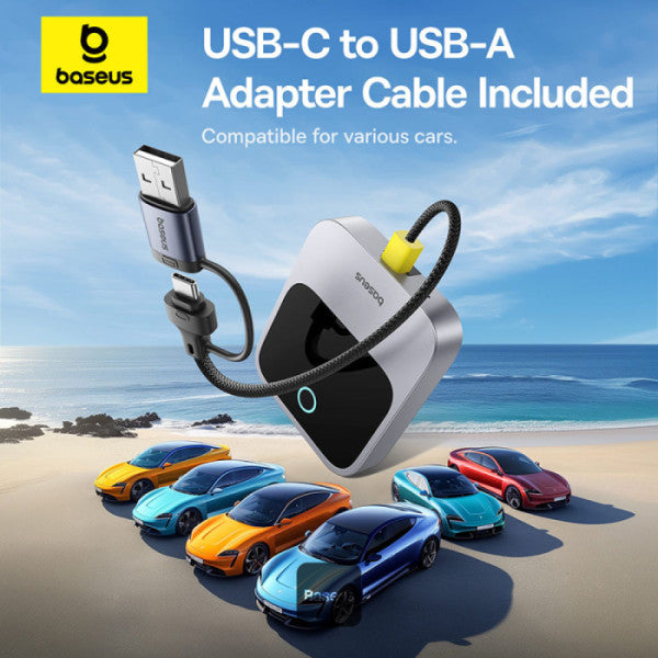 ADAPTOR CARPLAY wireless Baseus SafeJourney, transforma conexiunea Apple carplay cu fir in wireless, BT 5.0, conexiune auto USB Type-C sau USB "C10745100813-00" - 6932172662851