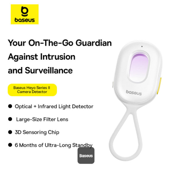 DETECTOR DE CAMERA Baseus Heyo Series II, include cablu alimentare USB la USB Type-C 0.3M, alb "L60476900211-00" - 6932172668419