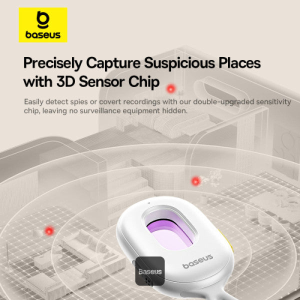 DETECTOR DE CAMERA Baseus Heyo Series II, include cablu alimentare USB la USB Type-C 0.3M, alb "L60476900211-00" - 6932172668419