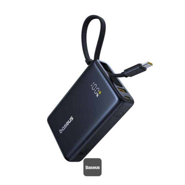 POWER BANK Baseus PicoGo, display, capacitate 10000mAh, 45W, cablu integrat USB Type-C, 1 x USB Type-C, 1 x USB, total 5V/3A