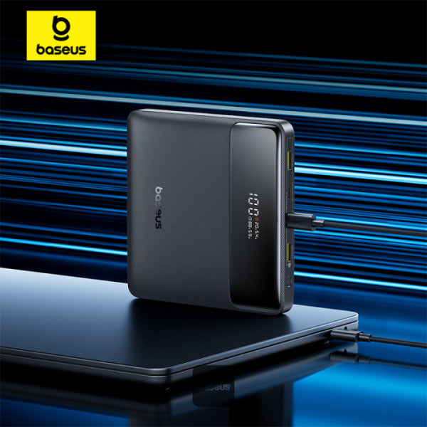 POWER BANK Baseus Blade H1, 20000mAh, PD 100W, ultra thin, 2 x USB; 2 x USB Type-C, display digital pt. status baterie, total 5A, include cablu USB Type-C la USB Type-C, negru, "P10021604123-00" - 6932172682446