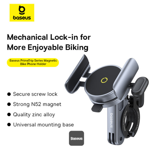SUPORT bicicleta Baseus PrimeTrip pt SmartPhone, fixare de bare de diferite dimensiuni, metalic, negru "C40569000121-00" - 6932172661557