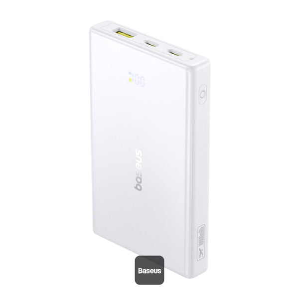 POWER BANK Baseus PicoGo, 10000mAh, 20W, 2 x USB Type-C, 1 x USB, cablu inclus USB Type-C la USB Type-C 30cm, alb, "P10076801213-00" - 6932172684488