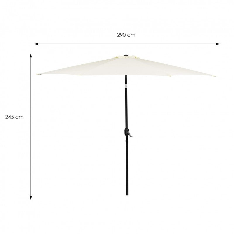 Umbrela terasa gradina, cu manivela si inclinare, GU17, diametru 300cm, Crem