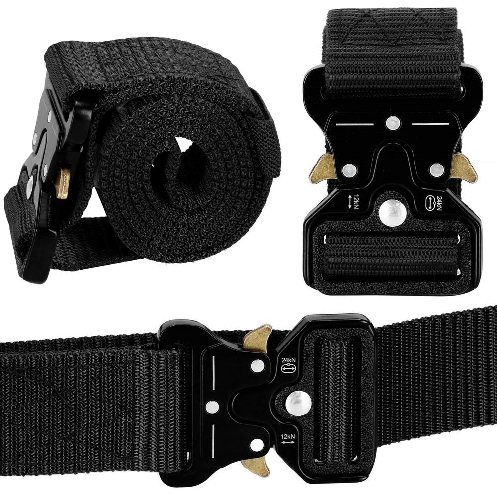 Curea centura Tactical Combat pentru barbati 3.5 x 125 cm, rezistent, negru