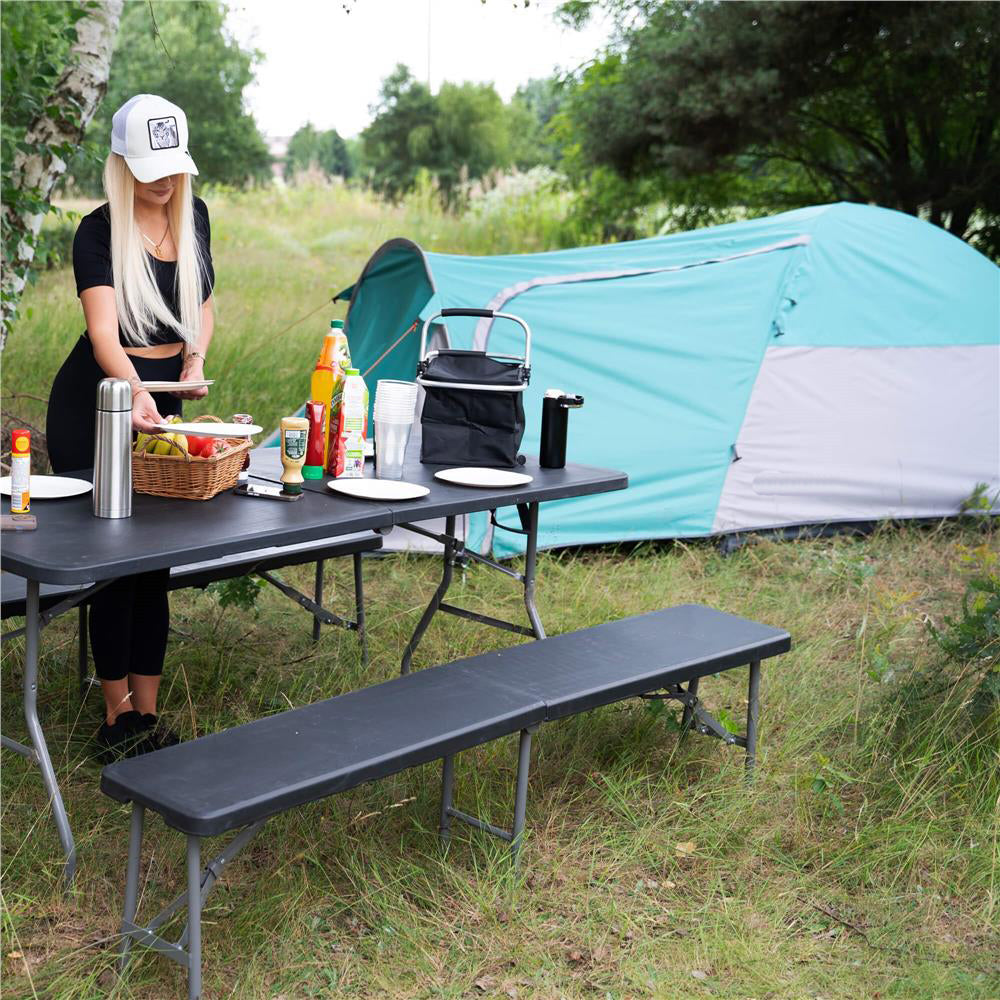 Cort plaja sau camping, impemeabil, cu terasa, 4 locuri, 175x310x130cm, gri albastru - 13