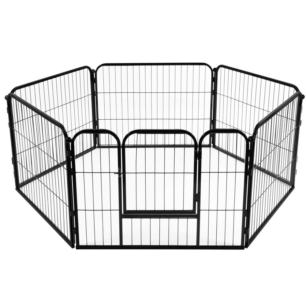 Tarc pentru animale de companie, din fier, forma configurabila, cu usa de acces, 3XL, 165x80x60cm, negru