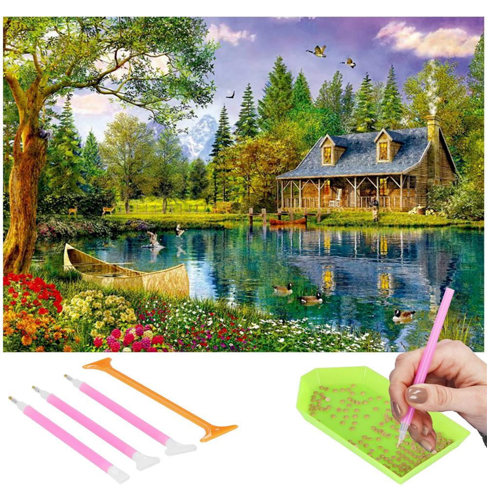 Set de accesorii pentru broderie cu diamante 5D, 22 piese, cu geanta depozitare