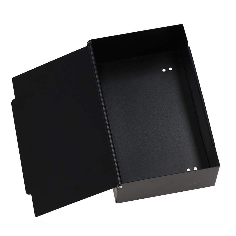 Suport hartie igienica din otel cu sertar depozitare, sistem montare inclus, 22cm, negru bej