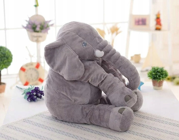 Jucarie plus elefant, tip perna, lavabila, umplutura hipoalergenica, pentru copii si adulti, 70 cm, gri