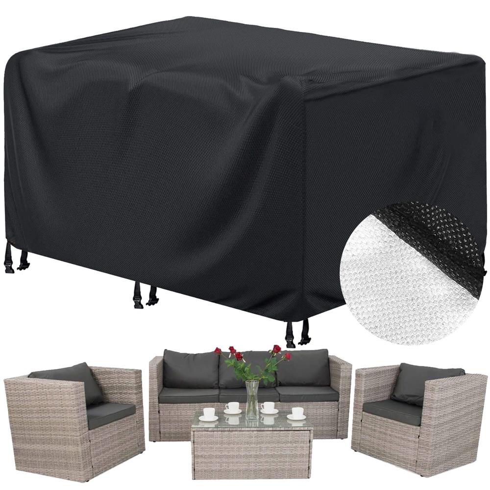 Husa mobilier gradina, impermeabila, cu protectie UV, 250x200x80cm, negru