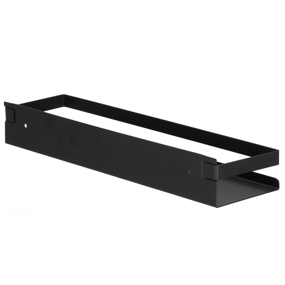 Raft de baie cu 2 sisteme instalare pe perete, aluminiu, 40x10x6cm, negru