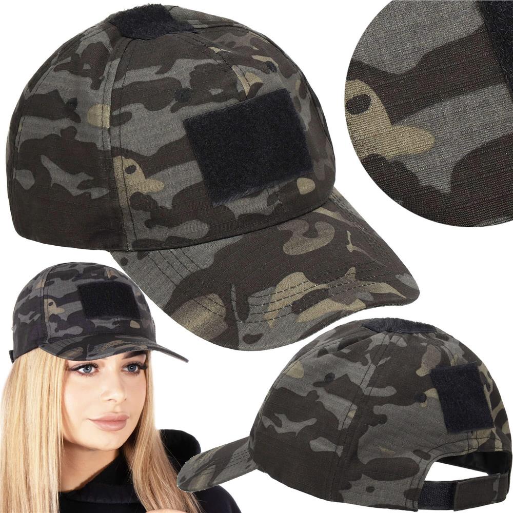 Sapca tactica cu cozoroc curbat, cu scai pentru atasare patch, unisex, culoare camuflaj