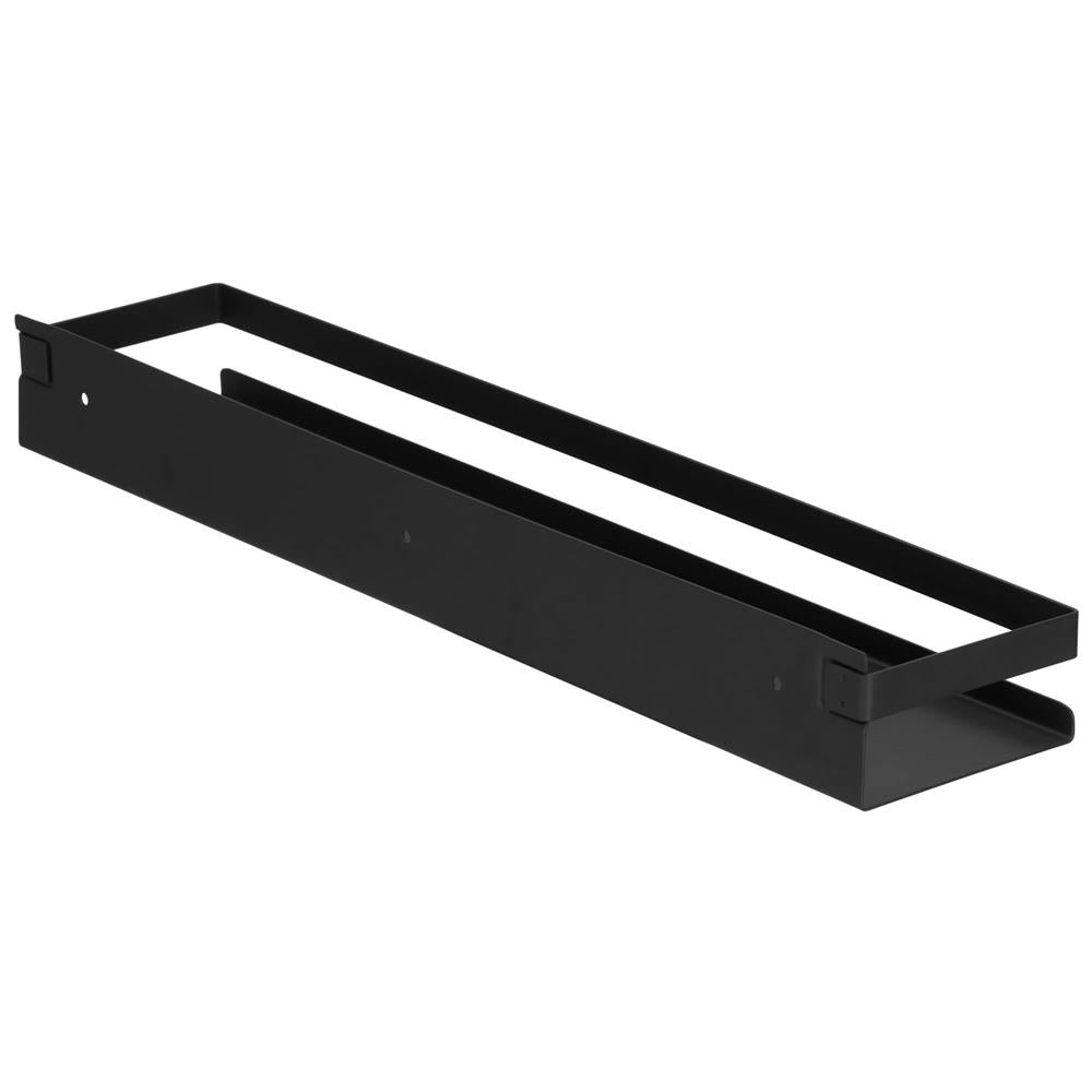 Raft de baie cu 2 sisteme instalare pe perete, aluminiu, 50x10x6cm, negru