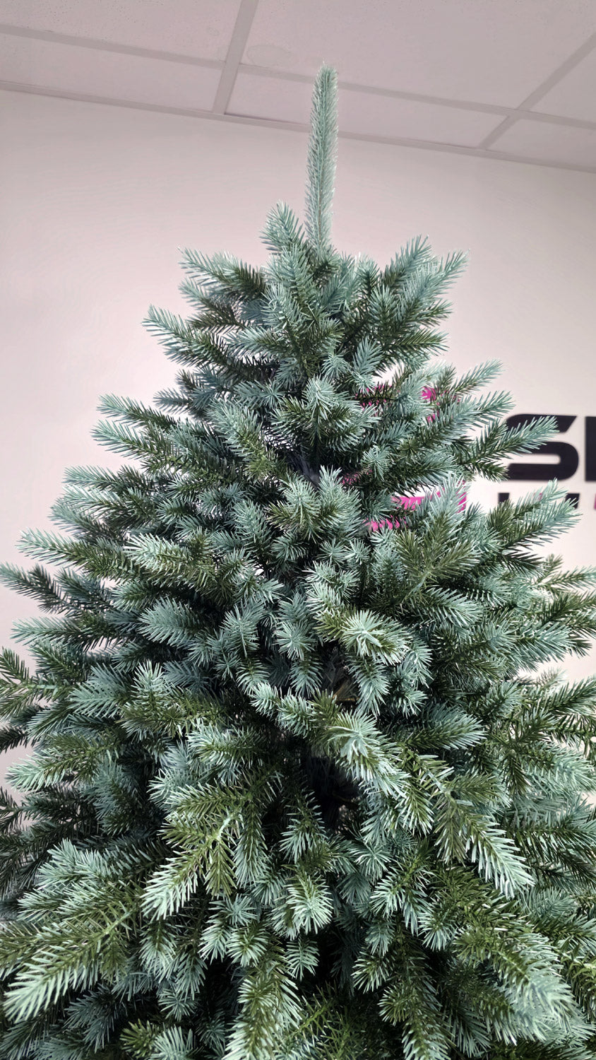 Brad artificial Christmas Deluxe by Sersimo, Alaska Select verde argintiu, integral 3D, 180 cm