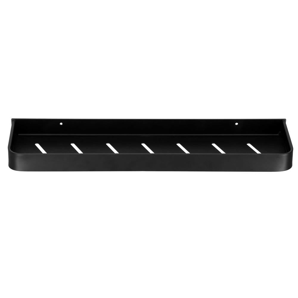 Raft de baie cu 2 sisteme instalare pe perete, aluminiu, 50x12x4cm, negru