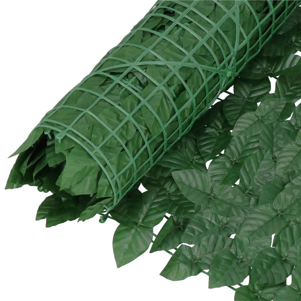 Panou paravan cu frunze artificiale pentru gard sau balcon, 100x300cm, verde inchis