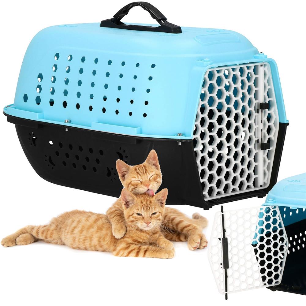 Cusca transport animale, 48x33x28 cm, maxim 7kg, negru albastru