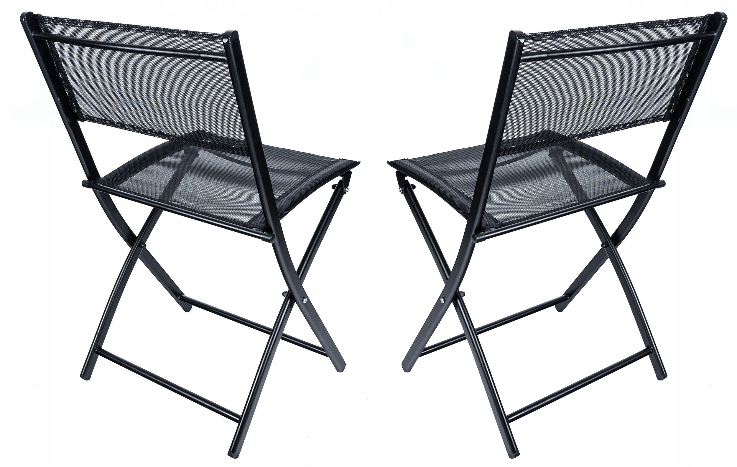Set mobilier gradina Oneiro, 2 scaune pliabile, 1 masa, negru