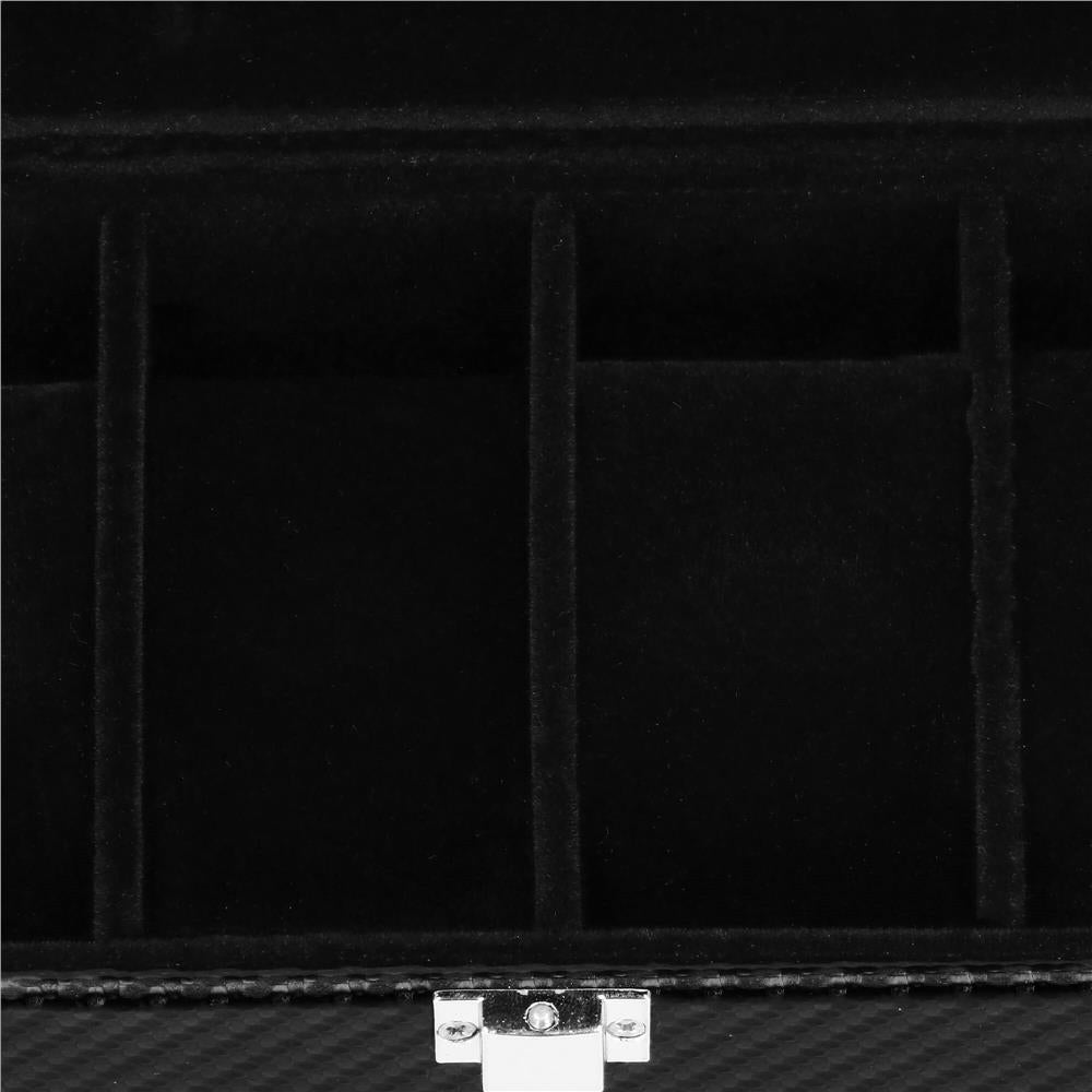 Cutie depozitare si organizare ceasuri, MDF, piele ecologica, 20,5x11x8cm, negru sarpe