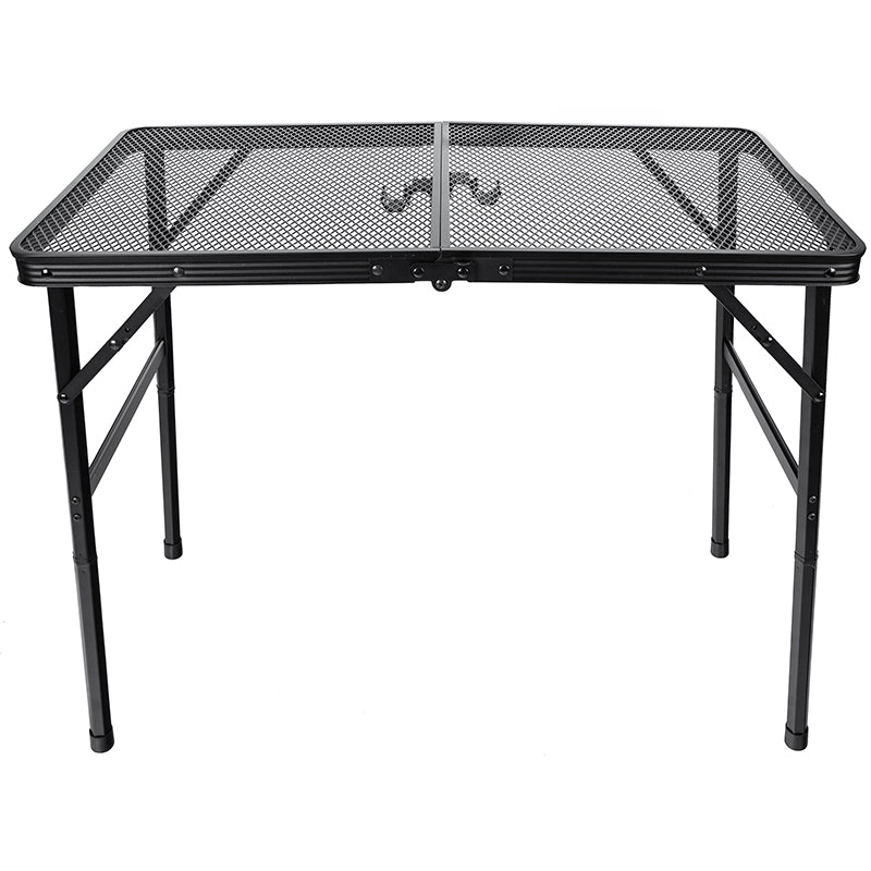 Masa pliabila metalica pentru gradina sau drumetie, 80x40x66cm, inaltime reglabila, neagra