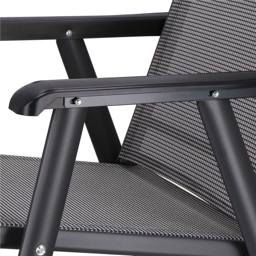Scaun de gradina metalic, pliabil, 95x57x66cm, maxim 150kg, gri