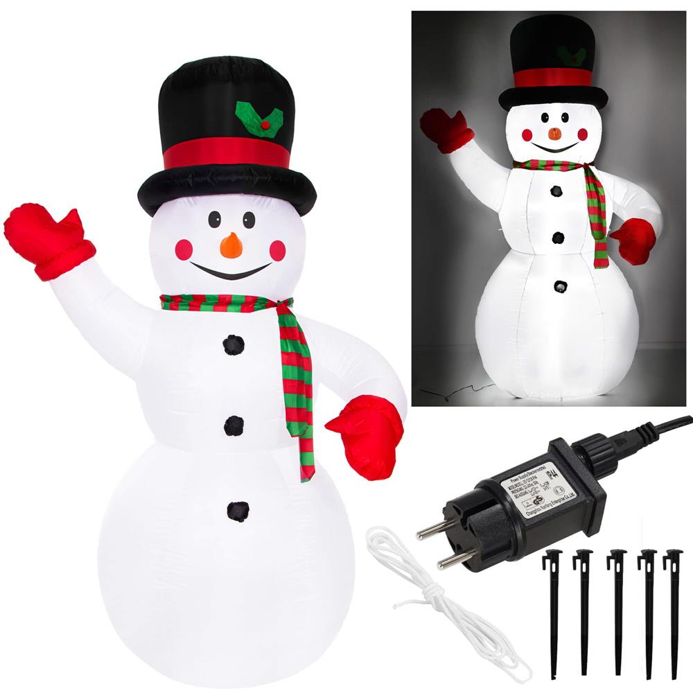 Figurina Craciun Om de Zapada, gonflabila, cu iluminare LED, umflare automata, 180cm