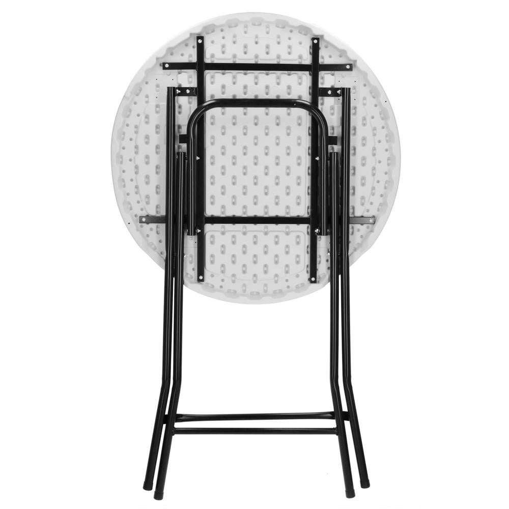 Masa catering profesionala pentru evenimente, inalta, cu picioare metal pliabile, rotunda, d 80 cm, h 110 cm, alb - 18