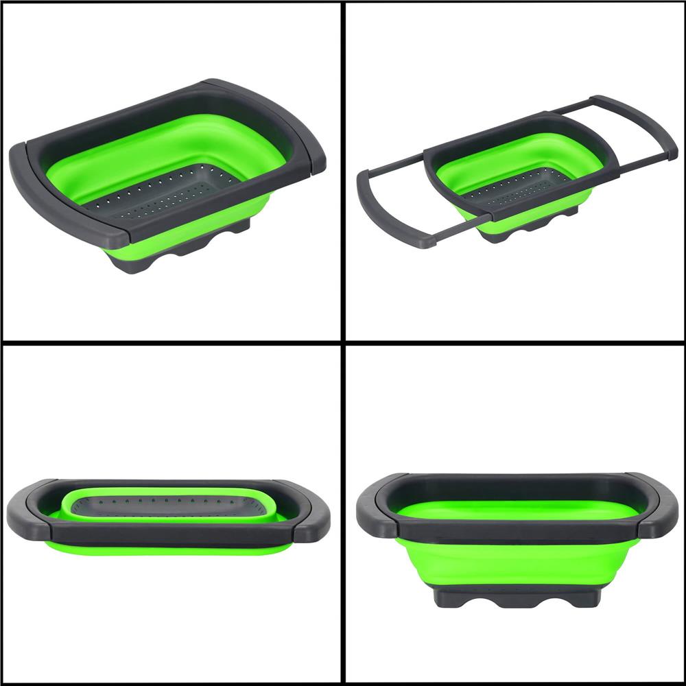 Strecuratoare pliabila pentru chiuveta, din plastic si silicon, brate extensibile, lungime 38-60cm