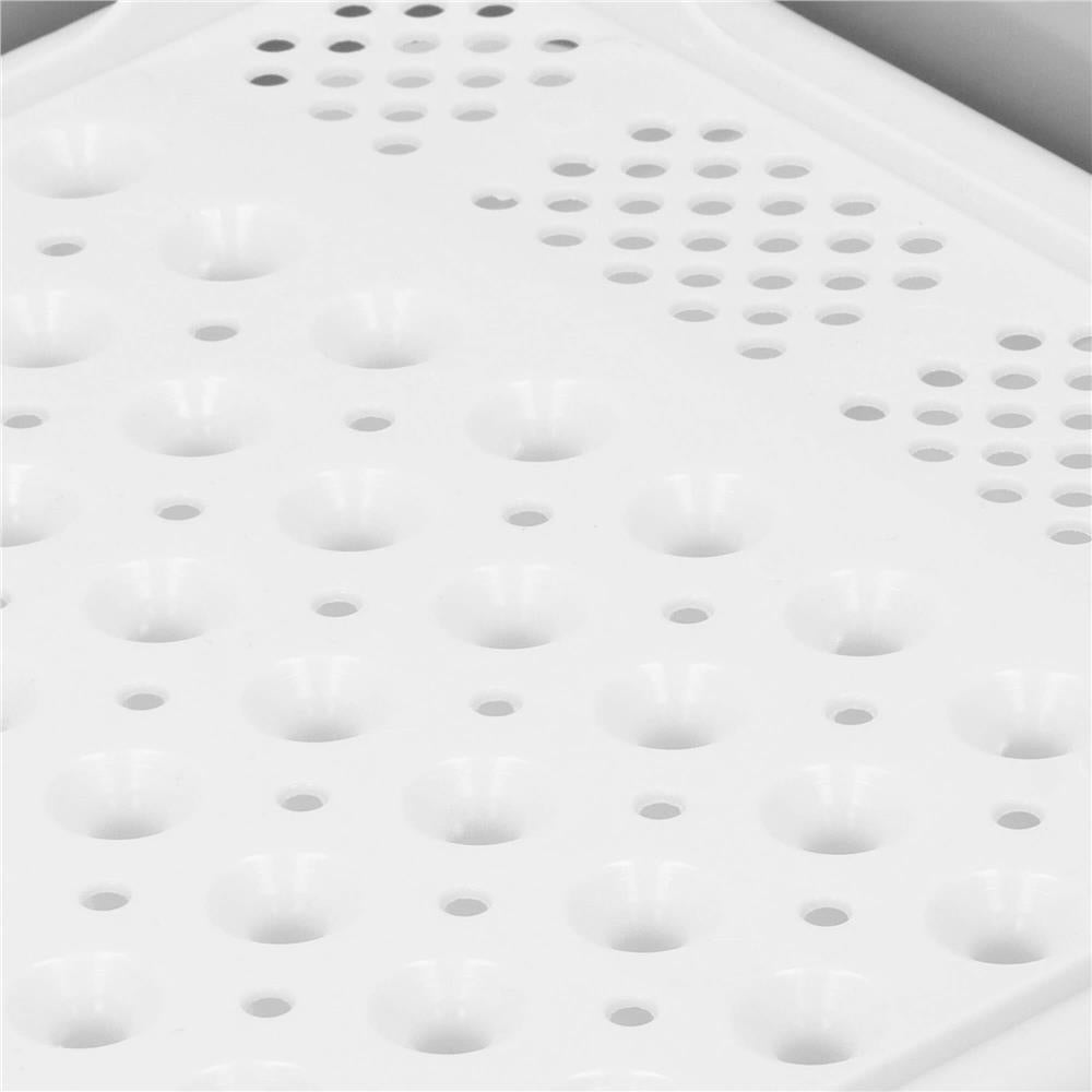 Uscator de vase pliabil, din pastic si silicon, 36x31x12cm, suport tacamuri, alb si gri