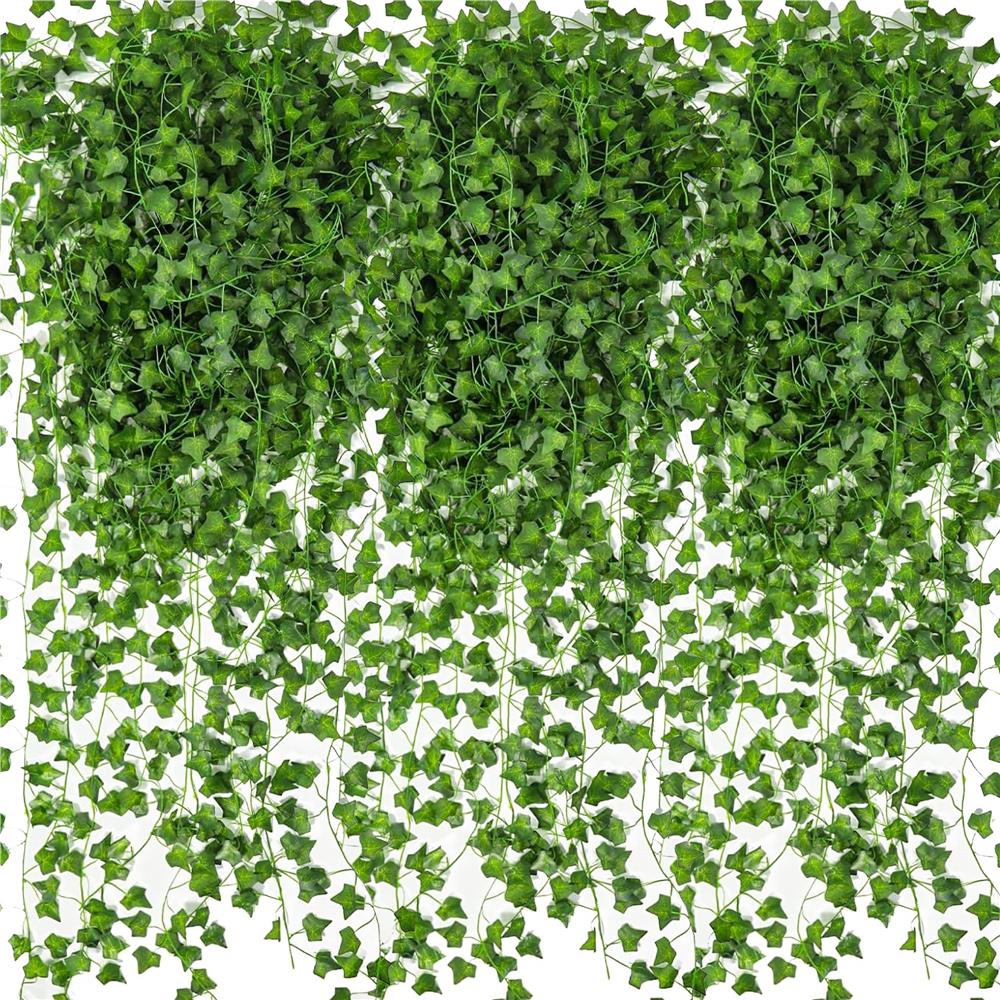 Set 6 ghirlande iedera artificiala pentru decorare, 6x208cm, frunze mici, verde