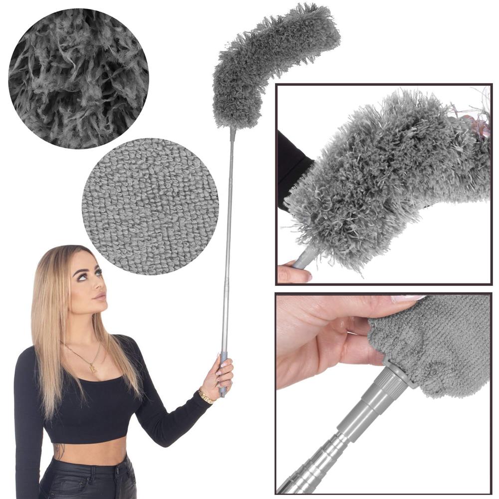 Pamatuf pentru praf cu coada telescopica pentru zone greu accesibile, 3 piese, 75-255 cm